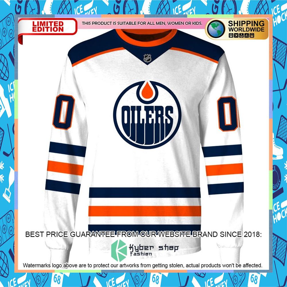 Edmonton Oilers white CUSTOM Shirt, Hoodie 9 Edmonton Oilers white CUSTOM Shirt, Hoodie word1