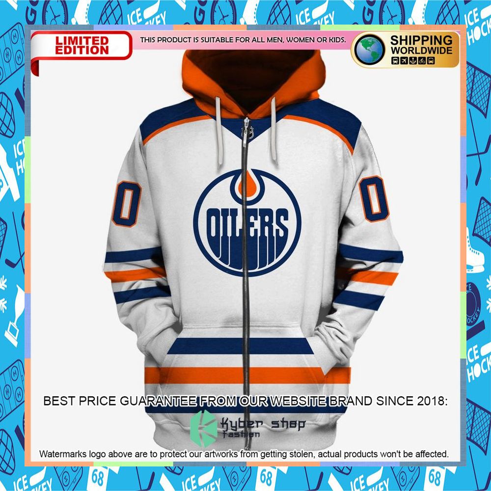 Edmonton Oilers white CUSTOM Shirt, Hoodie 10 Edmonton Oilers white CUSTOM Shirt, Hoodie word1