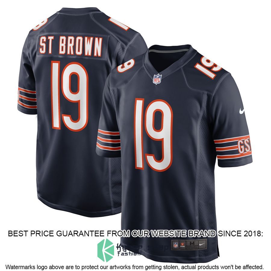 Equanimeous St. Brown Chicago Bears Navy Football Jersey