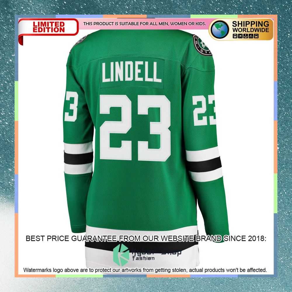 Esa Lindell Dallas Stars Women's Kelly Green Hockey Jersey 7 Esa Lindell Dallas Stars Women's Kelly Green Hockey Jersey word1