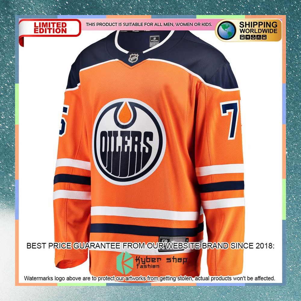Evan Bouchard Edmonton Oilers Orange Hockey Jersey 6 Evan Bouchard Edmonton Oilers Orange Hockey Jersey word1