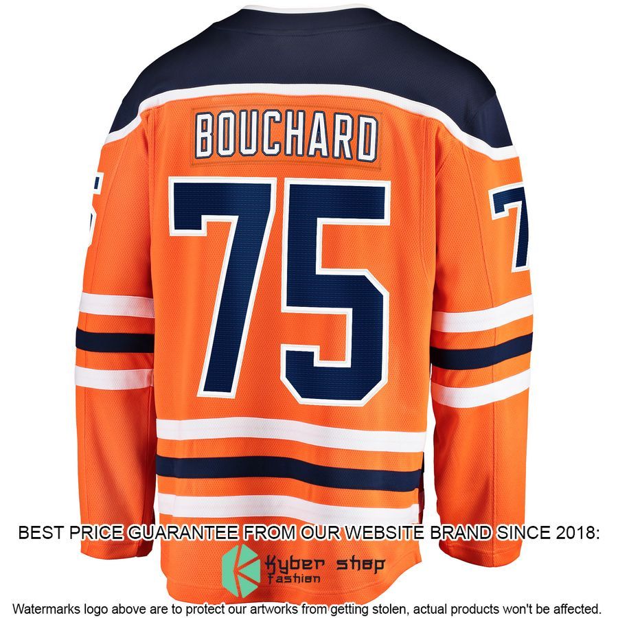 Evan Bouchard Edmonton Oilers Orange Hockey Jersey 3 Evan Bouchard Edmonton Oilers Orange Hockey Jersey word1