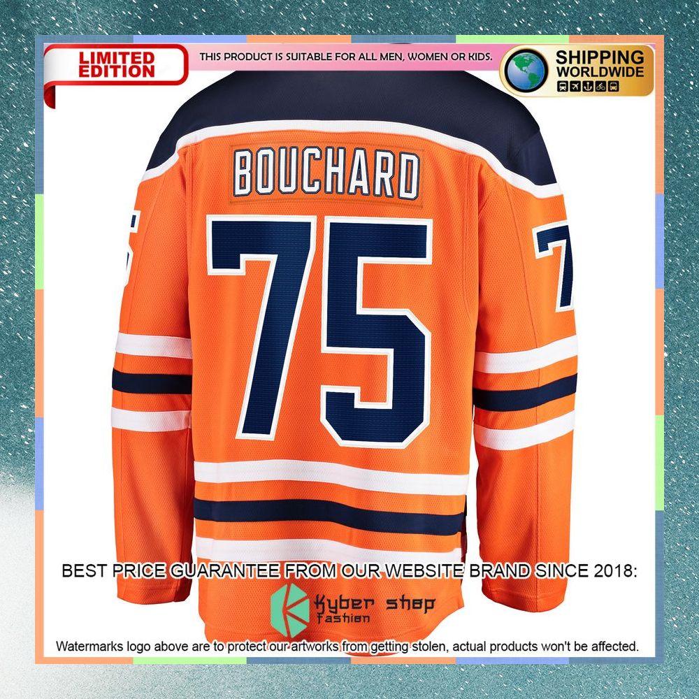 Evan Bouchard Edmonton Oilers Orange Hockey Jersey 7 Evan Bouchard Edmonton Oilers Orange Hockey Jersey word1