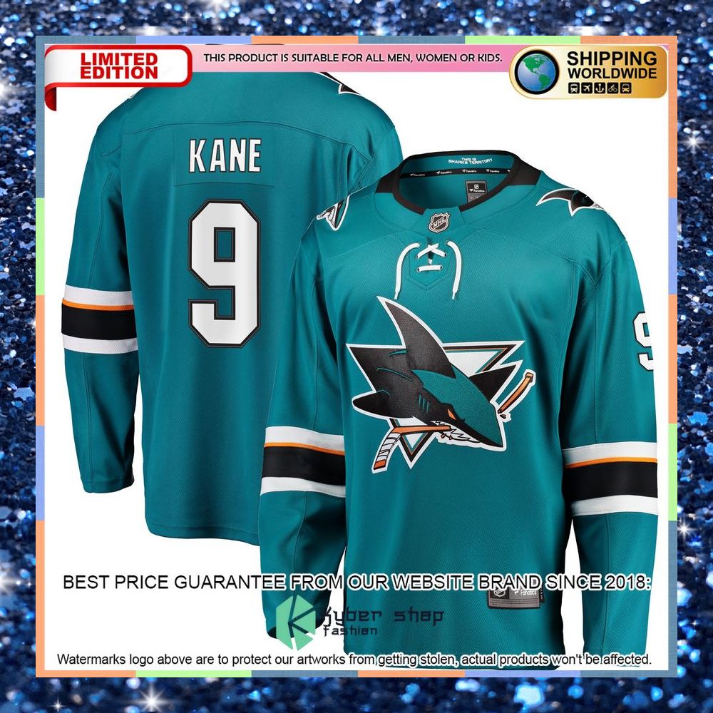 Evander Kane San Jose Sharks Premier Teal Hockey Jersey 6 Evander Kane San Jose Sharks Premier Teal Hockey Jersey word1