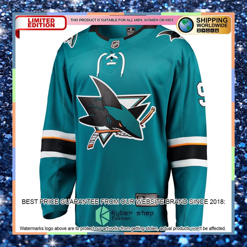 Evander Kane San Jose Sharks Premier Teal Hockey Jersey 7 Evander Kane San Jose Sharks Premier Teal Hockey Jersey word1