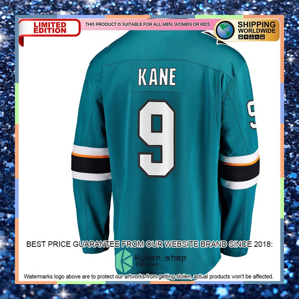 Evander Kane San Jose Sharks Premier Teal Hockey Jersey 8 Evander Kane San Jose Sharks Premier Teal Hockey Jersey word1