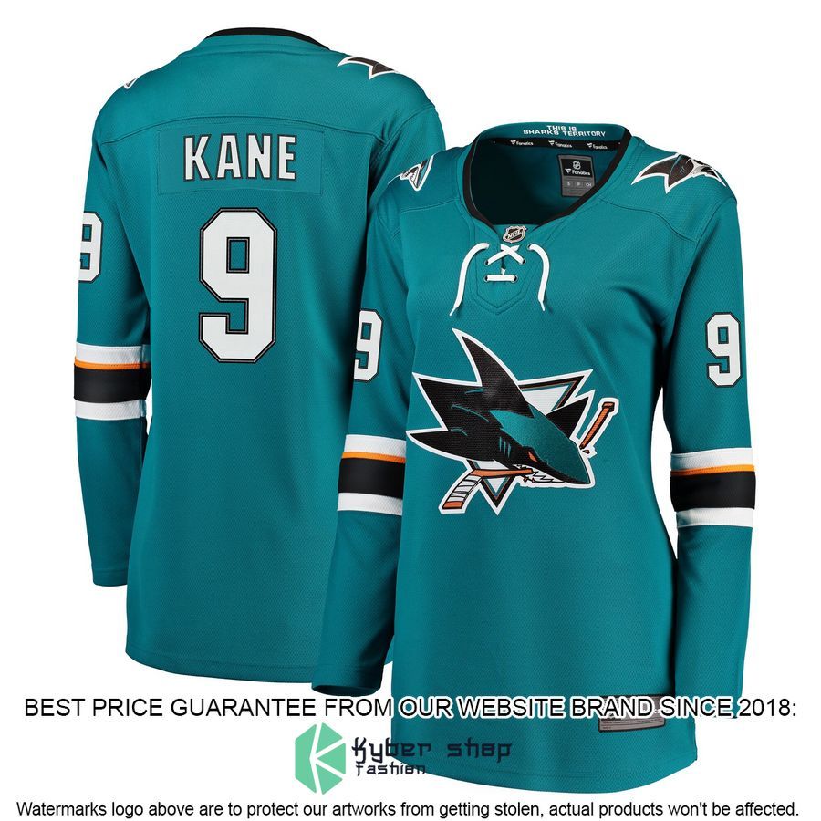 Evander Kane San Jose Sharks Women's Teal Hockey Jersey