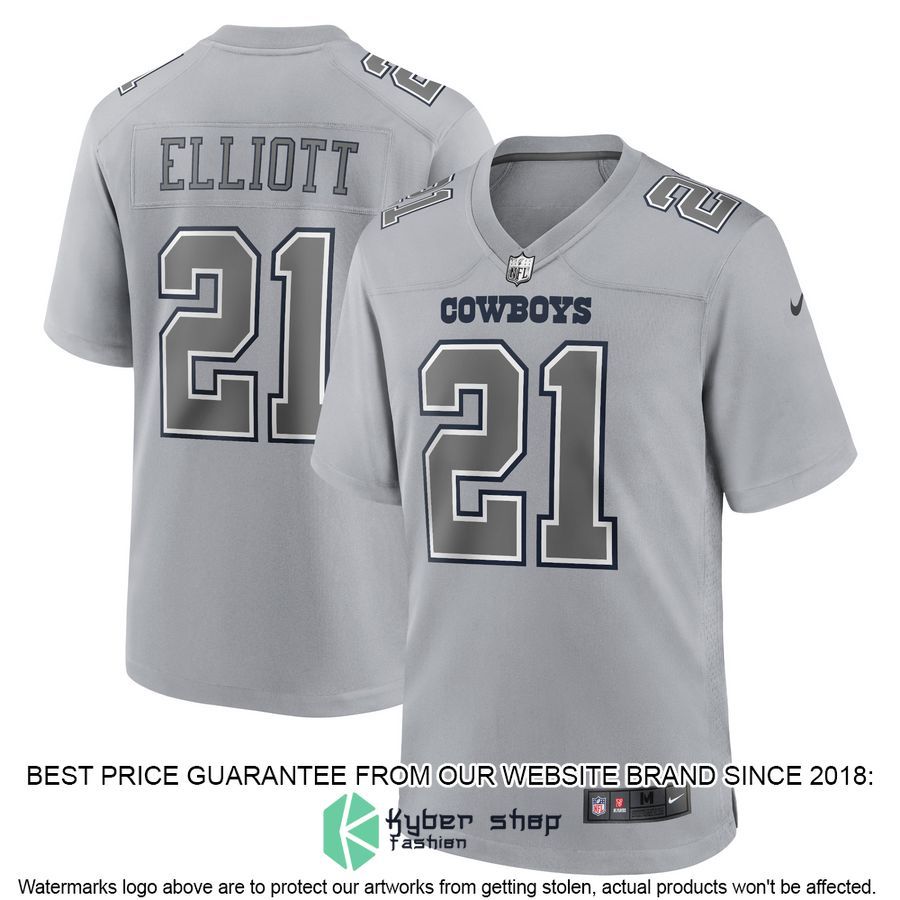 Ezekiel Elliott Dallas Cowboys Atmosphere Fashion Gray Football Jersey