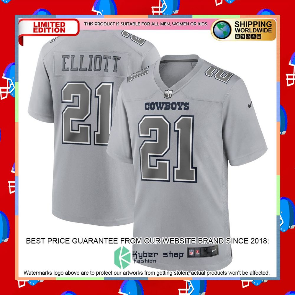 Ezekiel Elliott Dallas Cowboys Atmosphere Fashion Gray Football Jersey 5 Ezekiel Elliott Dallas Cowboys Atmosphere Fashion Gray Football Jersey word3
