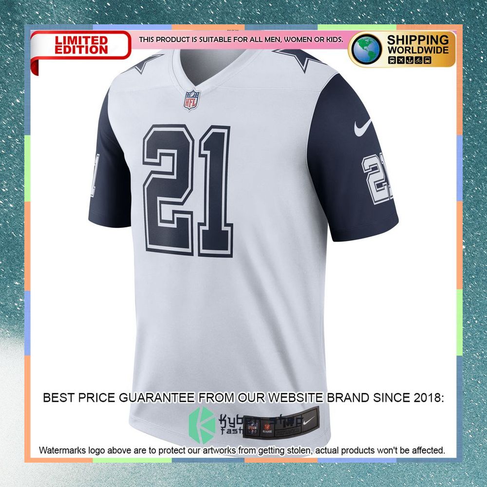 Ezekiel Elliott Dallas Cowboys Color Rush Legend White Football Jersey 6 Ezekiel Elliott Dallas Cowboys Color Rush Legend White Football Jersey word3
