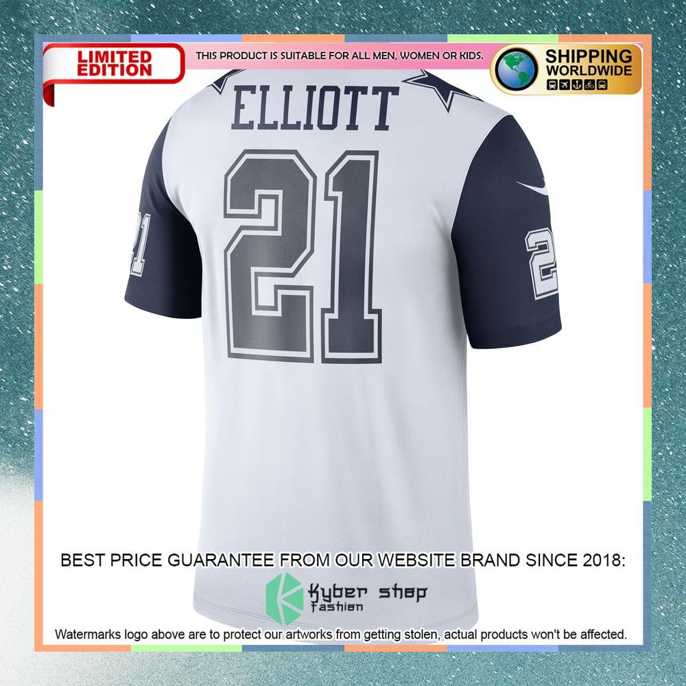 Ezekiel Elliott Dallas Cowboys Color Rush Legend White Football Jersey 7 Ezekiel Elliott Dallas Cowboys Color Rush Legend White Football Jersey word3