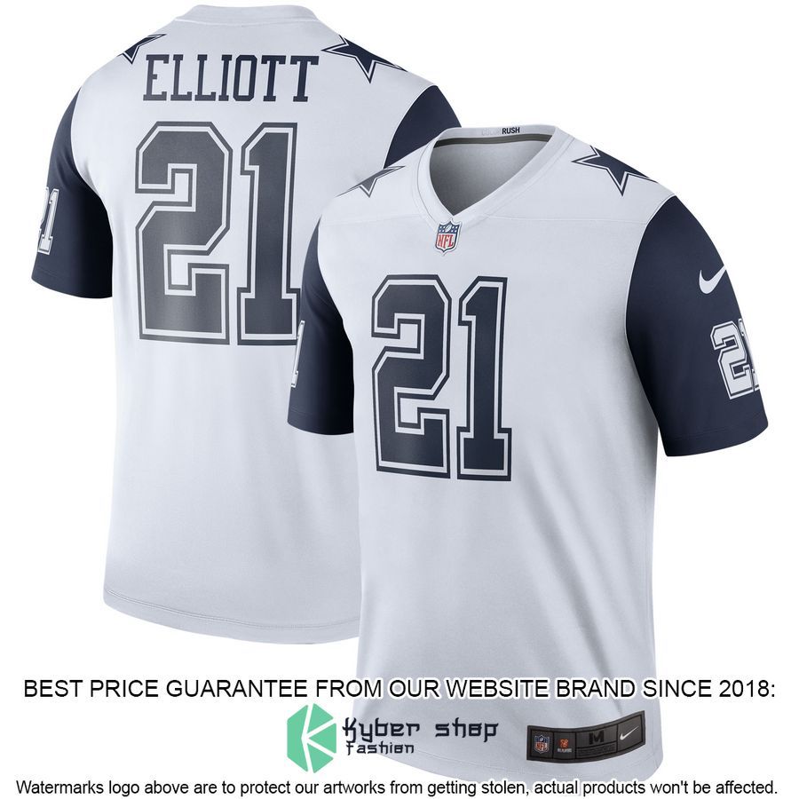 Ezekiel Elliott Dallas Cowboys Color Rush Legend White Football Jersey 4 Ezekiel Elliott Dallas Cowboys Color Rush Legend White Football Jersey word3