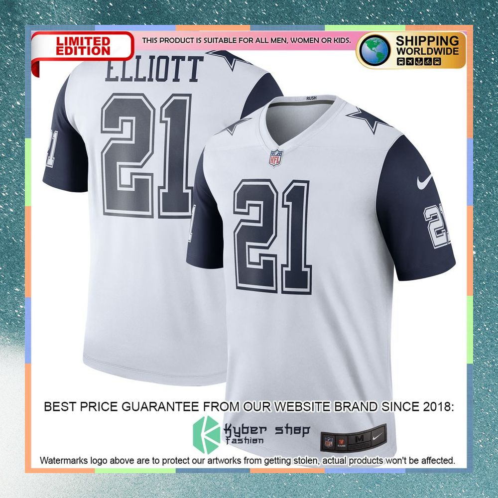 Ezekiel Elliott Dallas Cowboys Color Rush Legend White Football Jersey 8 Ezekiel Elliott Dallas Cowboys Color Rush Legend White Football Jersey word3