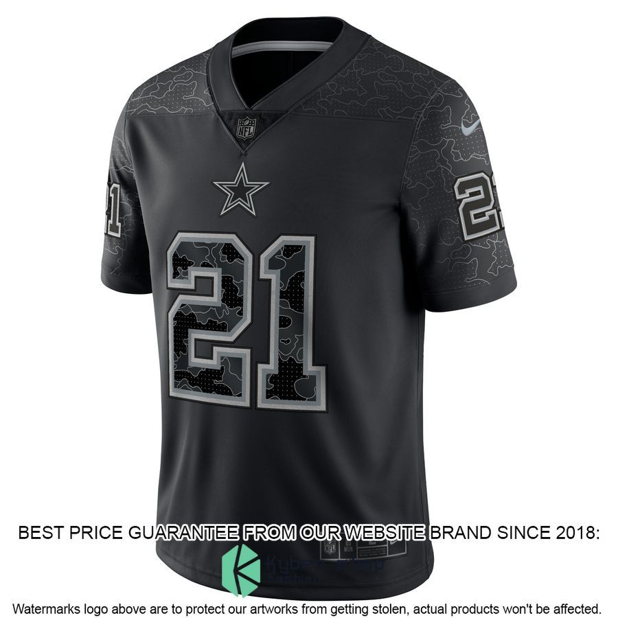 Ezekiel Elliott Dallas Cowboys RFLCTV Black Football Jersey 3 Ezekiel Elliott Dallas Cowboys RFLCTV Black Football Jersey word2