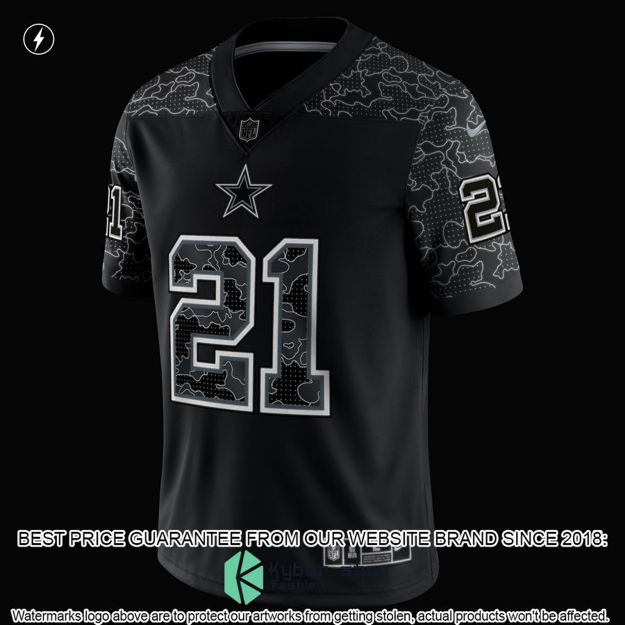 Ezekiel Elliott Dallas Cowboys RFLCTV Black Football Jersey 4 Ezekiel Elliott Dallas Cowboys RFLCTV Black Football Jersey word2