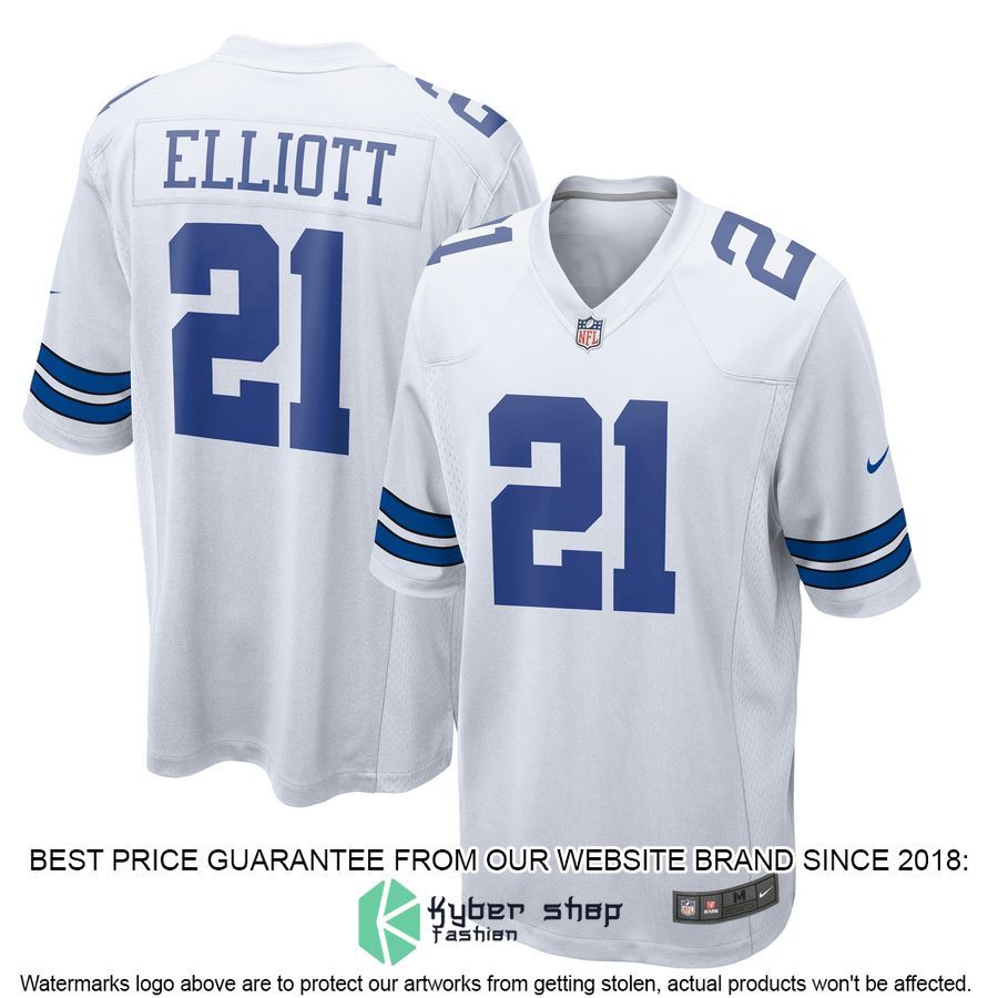 Ezekiel Elliott Dallas Cowboys Team White Football Jersey