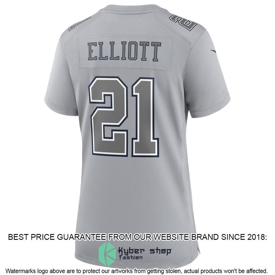 Ezekiel Elliott Dallas Cowboys Women's Atmosphere Fashion Gray Football Jersey 3 Ezekiel Elliott Dallas Cowboys Women's Atmosphere Fashion Gray Football Jersey word3