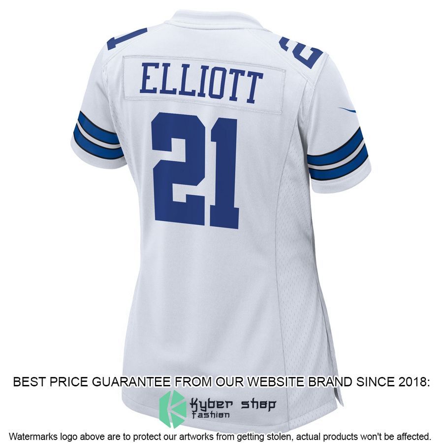 Ezekiel Elliott Dallas Cowboys Women's Team White Football Jersey 3 Ezekiel Elliott Dallas Cowboys Women's Team White Football Jersey word1