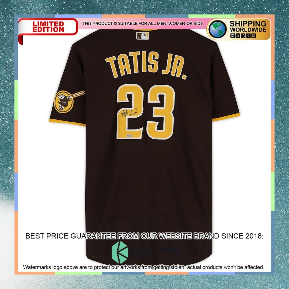 Fernando Tatis Jr San Diego Padres Topps Brown Baseball Jersey 5 Fernando Tatis Jr San Diego Padres Topps Brown Baseball Jersey word2