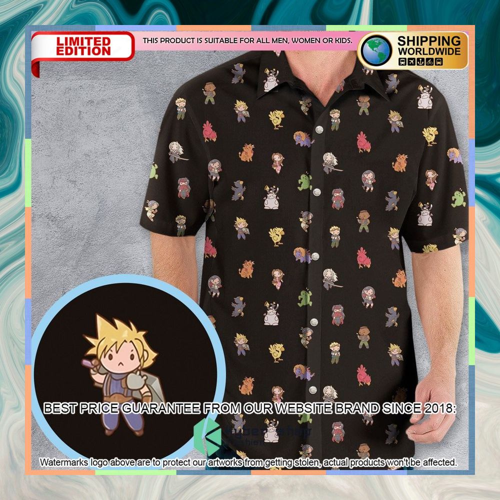 Final Fantasy Characters Pattern Hawaiian Shirt 5 Final Fantasy Characters Pattern Hawaiian Shirt word3