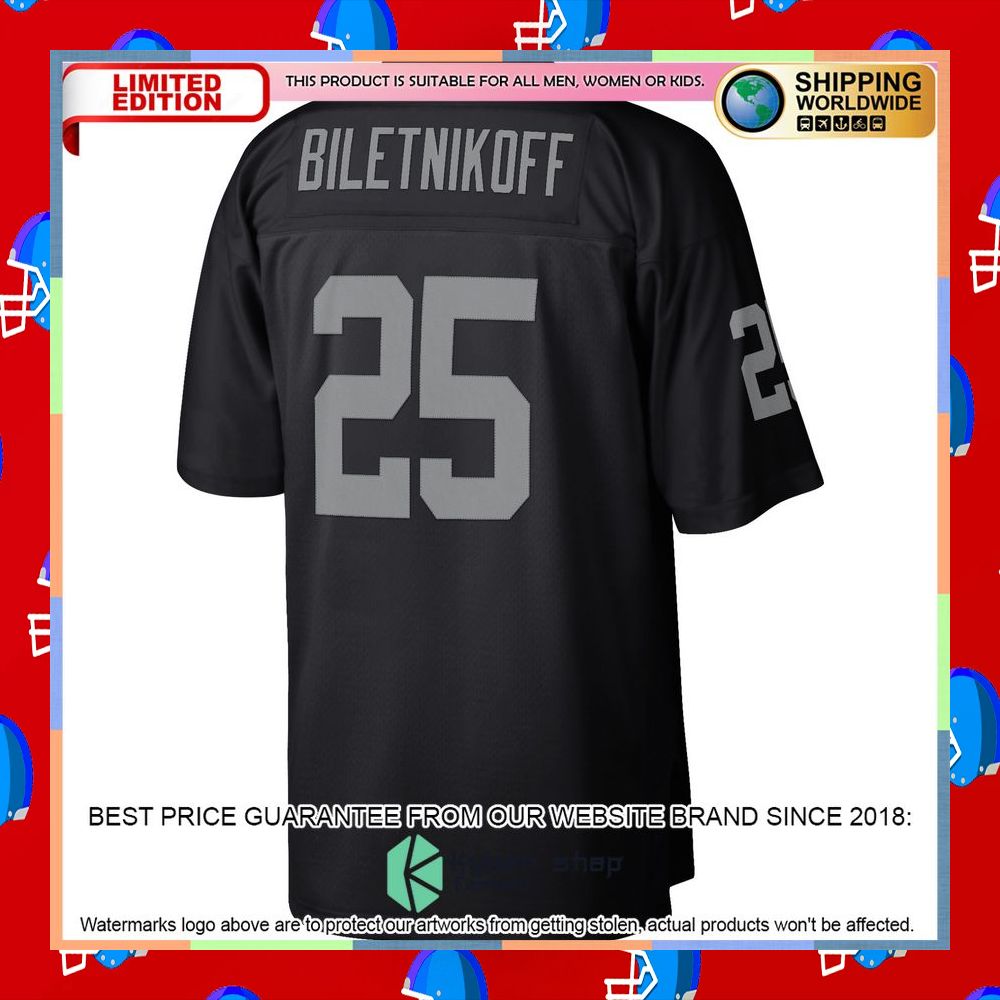 Fred Biletnikoff Las Vegas Raiders Mitchell & Ness Legacy Replica Black Football Jersey 7 Fred Biletnikoff Las Vegas Raiders Mitchell & Ness Legacy Replica Black Football Jersey word3