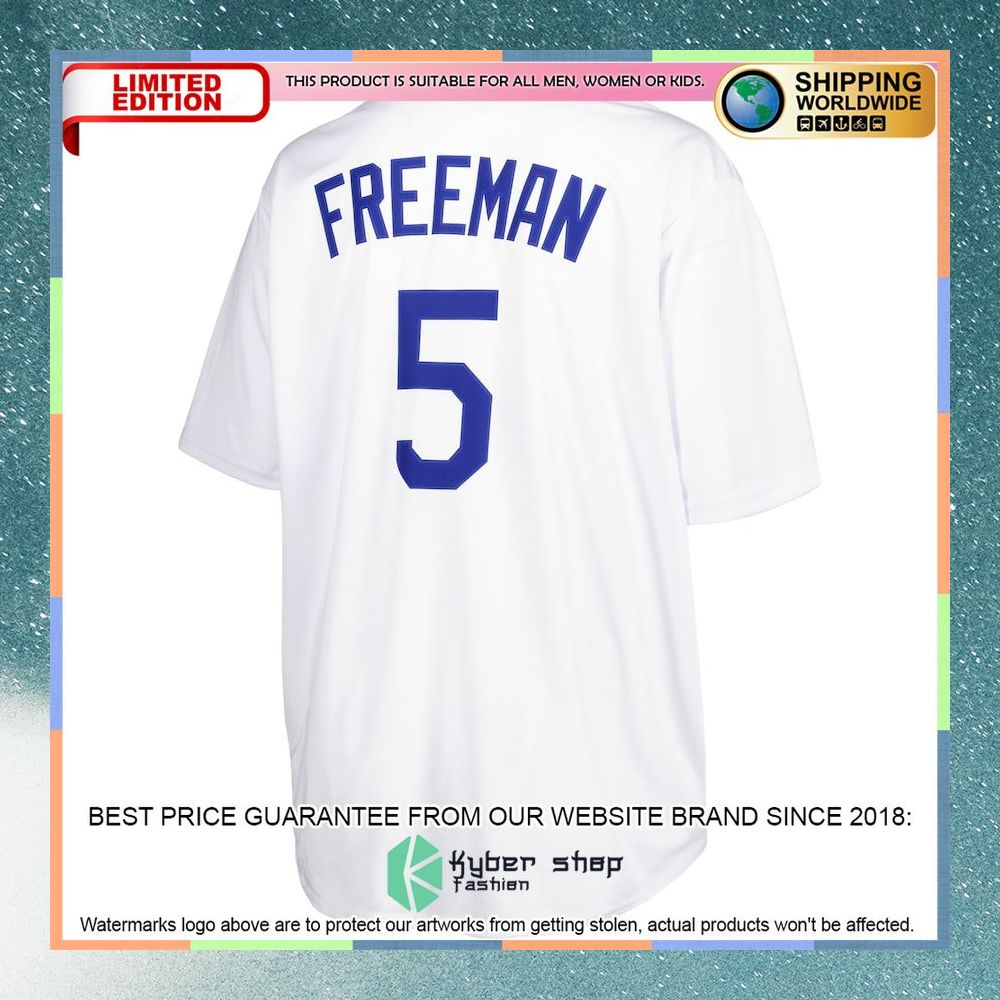 Freddie Freeman Los Angeles Dodgers Big And Tall Player White Baseball Jersey 6 Freddie Freeman Los Angeles Dodgers Big And Tall Player White Baseball Jersey word2
