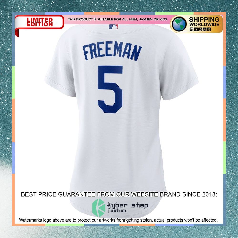 Freddie Freeman Los Angeles Dodgers Women Player White Baseball Jersey 6 Freddie Freeman Los Angeles Dodgers Women Player White Baseball Jersey word1