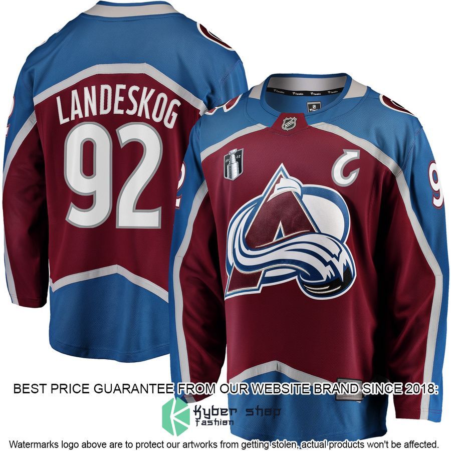 Gabriel Landeskog Colorado Avalanche Home 2022 Stanley Cup Final Burgundy Hockey Jersey