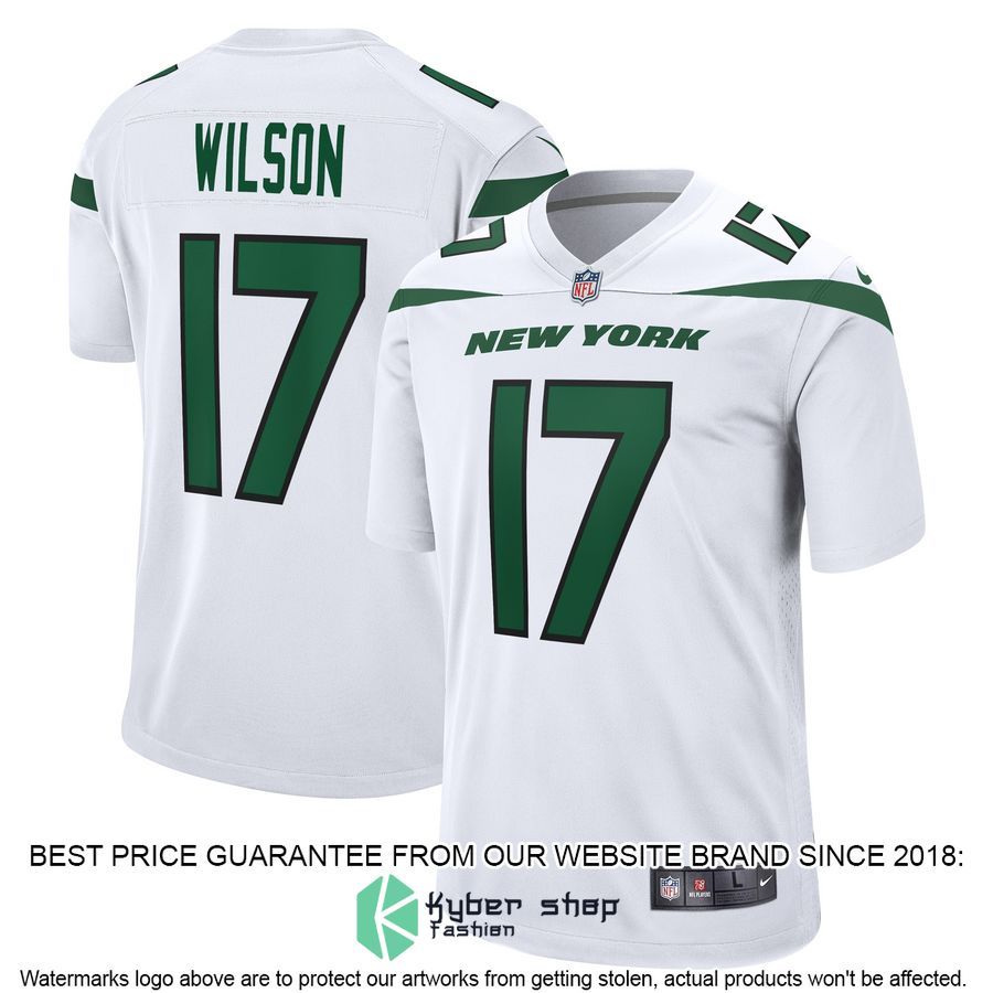 Garrett Wilson New York Jets White Football Jersey