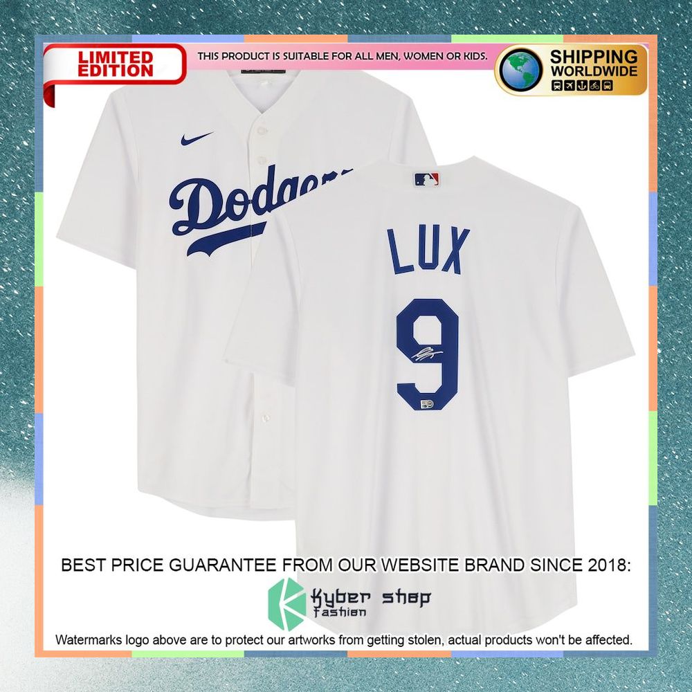 Gavin Lux Los Angeles Dodgers White Baseball Jersey 4 Gavin Lux Los Angeles Dodgers White Baseball Jersey word3