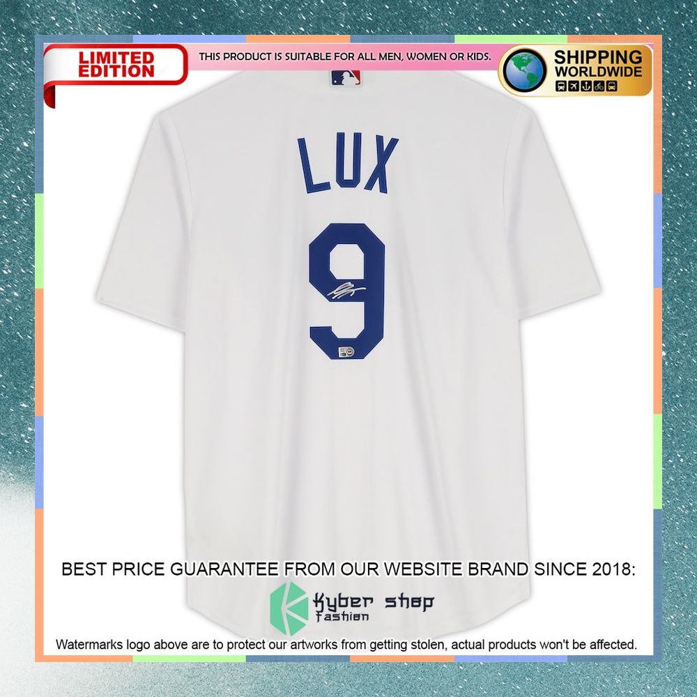 Gavin Lux Los Angeles Dodgers White Baseball Jersey 5 Gavin Lux Los Angeles Dodgers White Baseball Jersey word3