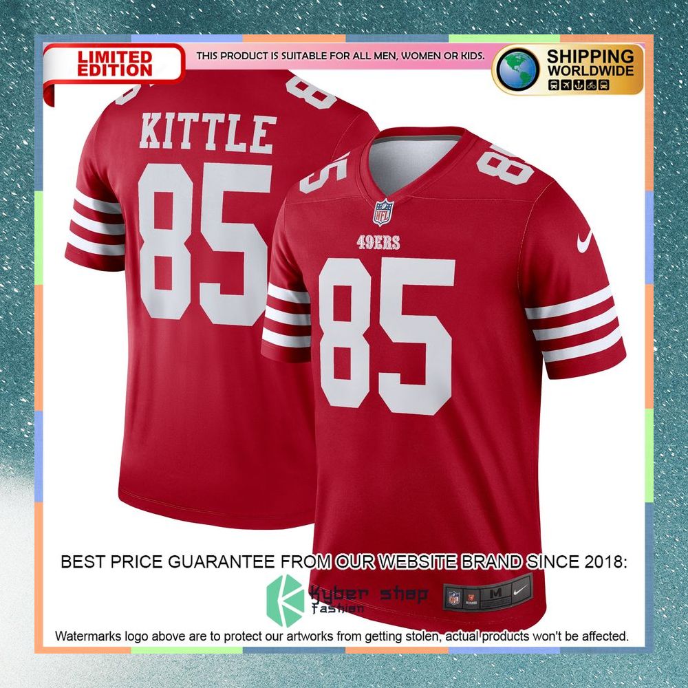 George Kittle San Francisco 49ers Legend Scarlet Football Jersey 8 George Kittle San Francisco 49ers Legend Scarlet Football Jersey word3