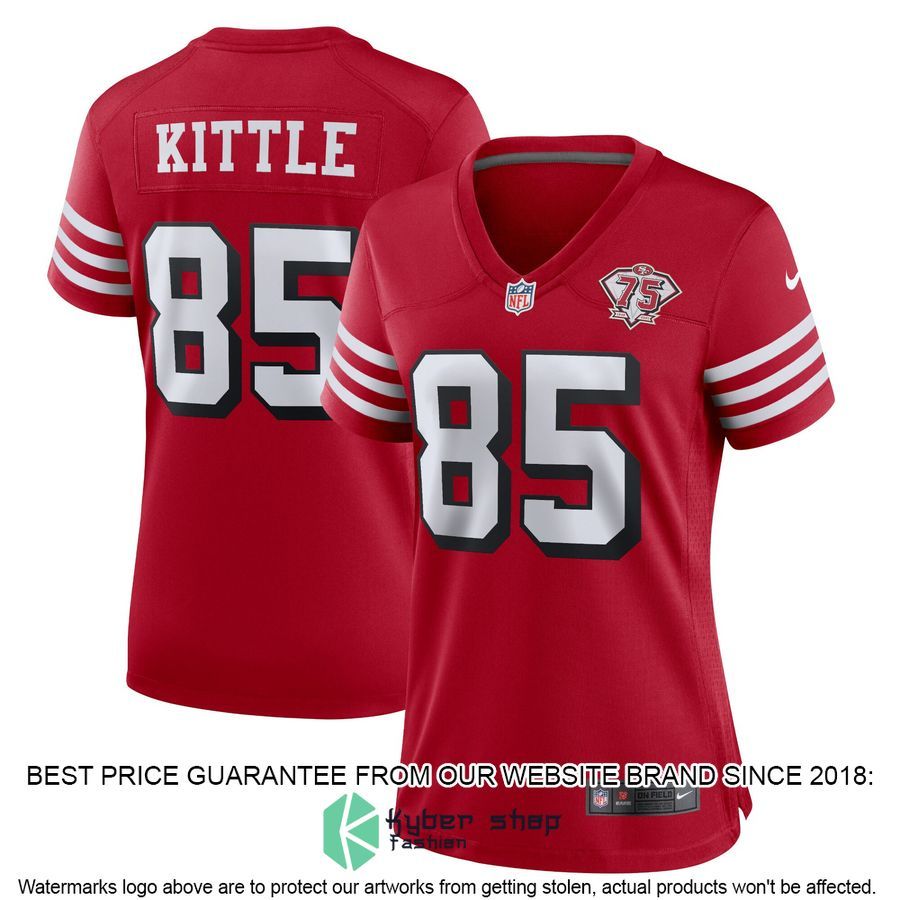 George Kittle San Francisco 49ers Women's 75th Anniversary Alternate Scarlet Football Jersey