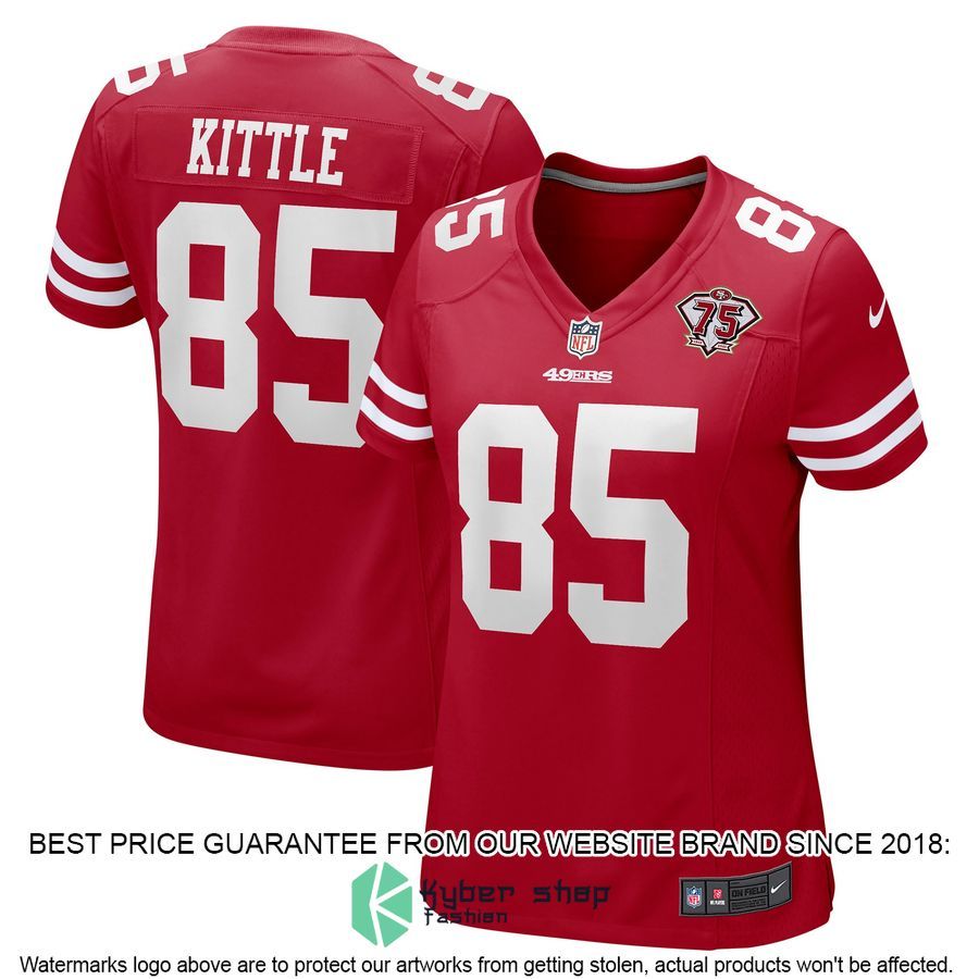 George Kittle San Francisco 49ers Women's 75th Anniversary Alternate Scarlet Football Jersey 6 George Kittle San Francisco 49ers Women's 75th Anniversary Alternate Scarlet Football Jersey word2