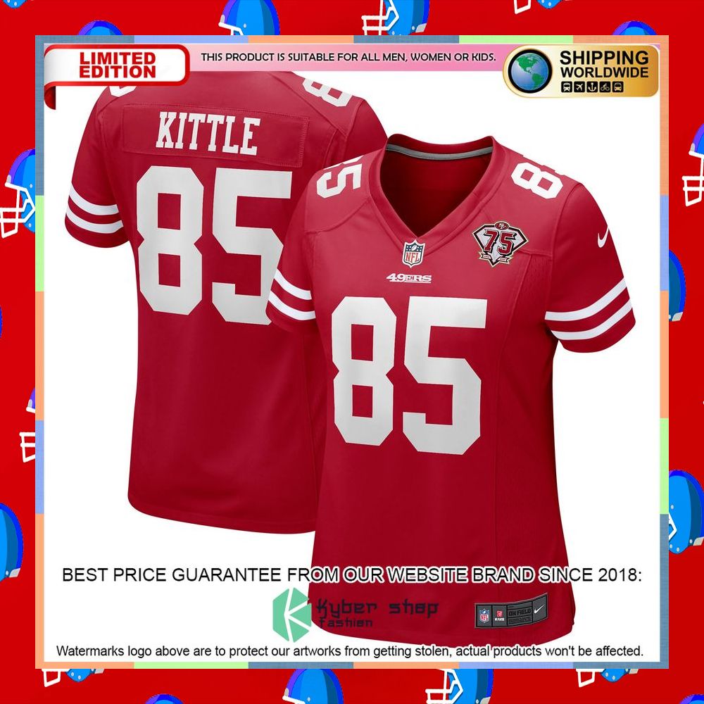 George Kittle San Francisco 49ers Women's 75th Anniversary Alternate Scarlet Football Jersey 13 George Kittle San Francisco 49ers Women's 75th Anniversary Alternate Scarlet Football Jersey word2