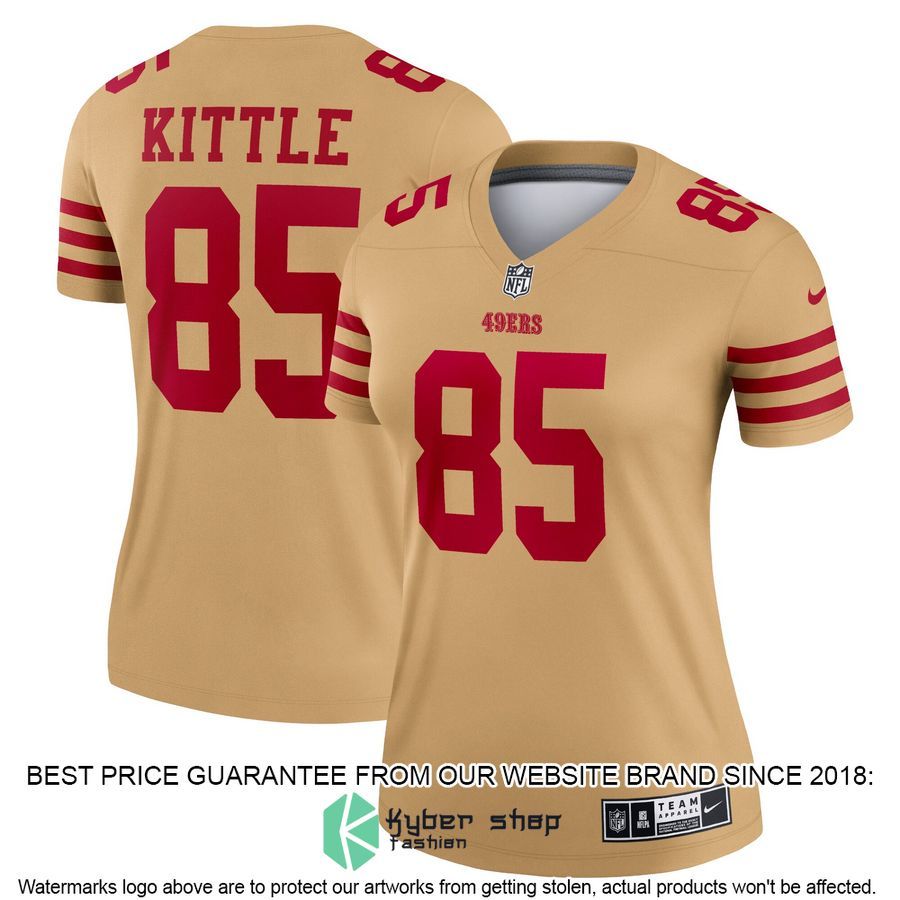 George Kittle San Francisco 49ers Women's Team Inverted Legend Gold Football Jersey