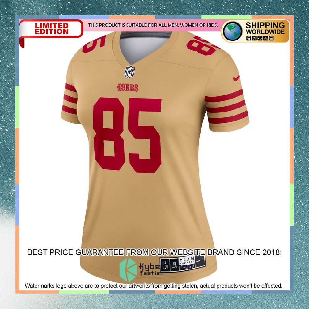 George Kittle San Francisco 49ers Women's Team Inverted Legend Gold Football Jersey 6 George Kittle San Francisco 49ers Women's Team Inverted Legend Gold Football Jersey word1
