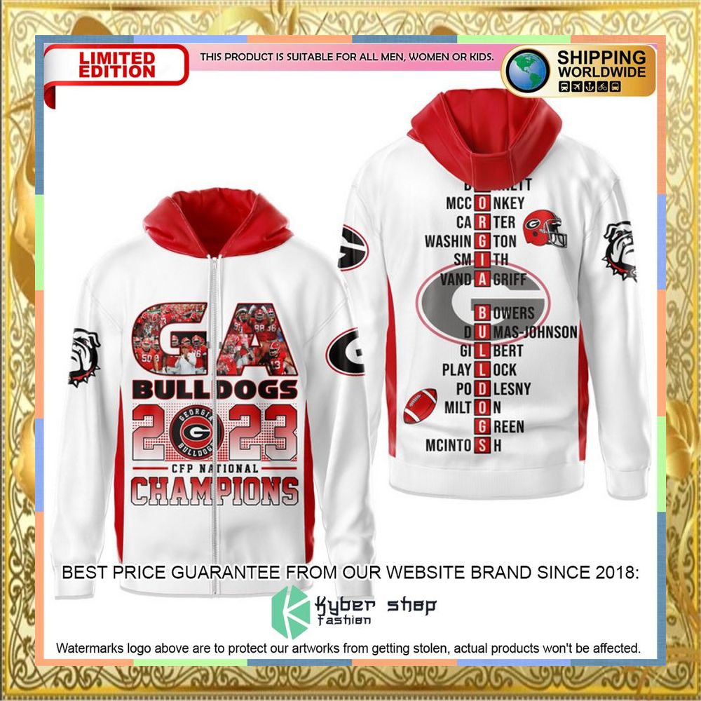 Georgia Bulldogs 2023 Champions White 3D Hoodie, Shirt 6 Georgia Bulldogs 2023 Champions White 3D Hoodie, Shirt word1