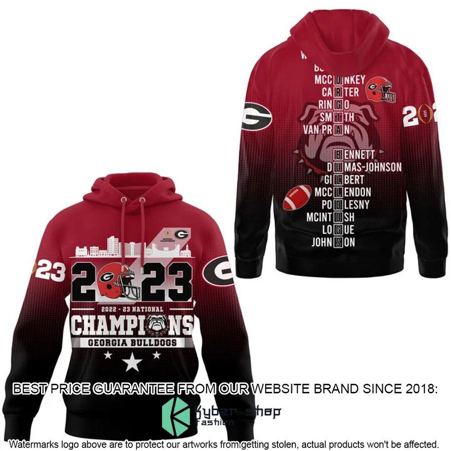 Georgia Bulldogs 2023 National Champions Dark 3D Hoodie, Shirt