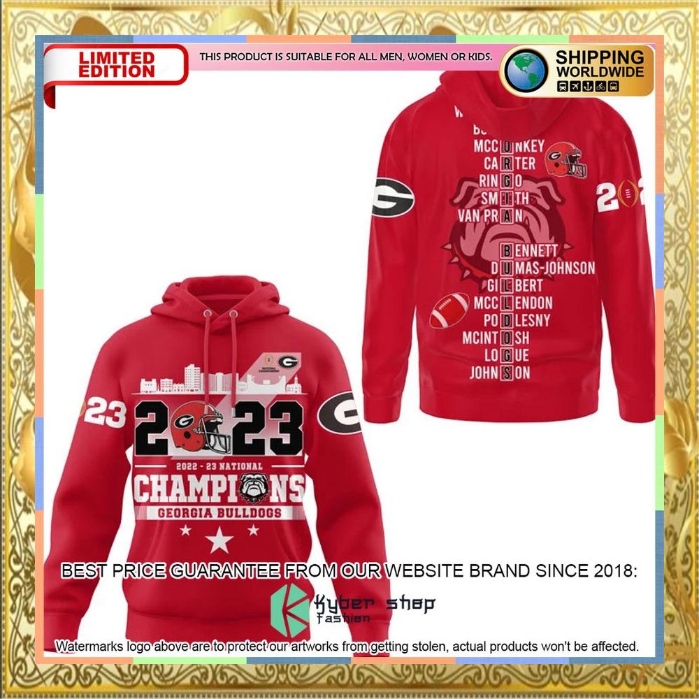 Georgia Bulldogs 2023 National Champions Red 3D Hoodie, Shirt 5 Georgia Bulldogs 2023 National Champions Red 3D Hoodie, Shirt word2