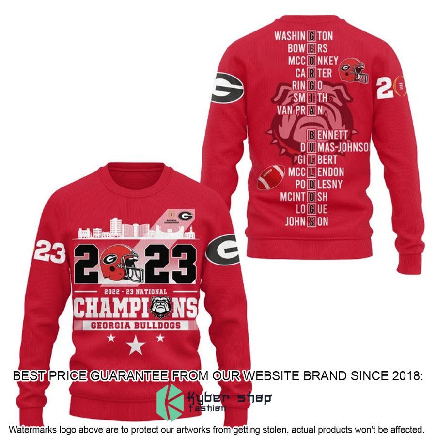 Georgia Bulldogs 2023 National Champions Red 3D Hoodie, Shirt 3 Georgia Bulldogs 2023 National Champions Red 3D Hoodie, Shirt word2