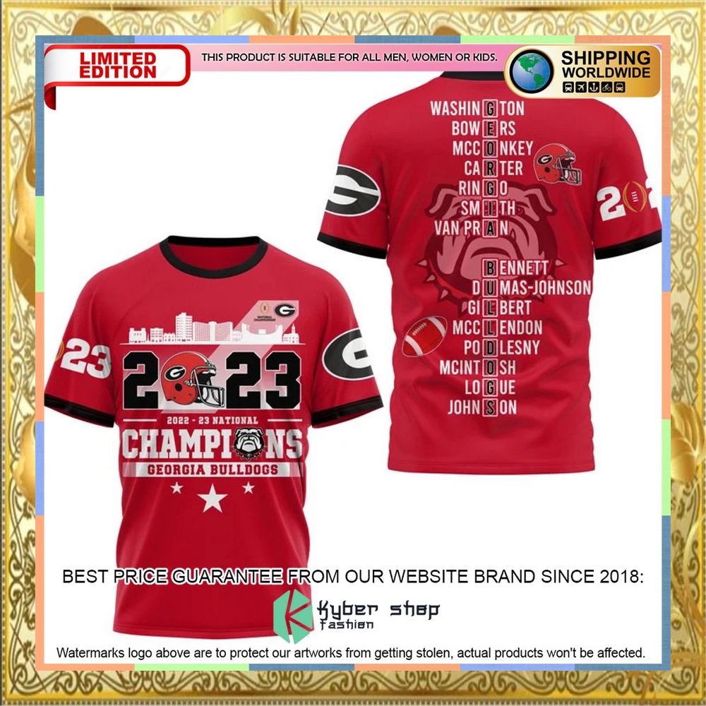 Georgia Bulldogs 2023 National Champions Red 3D Hoodie, Shirt 8 Georgia Bulldogs 2023 National Champions Red 3D Hoodie, Shirt word2