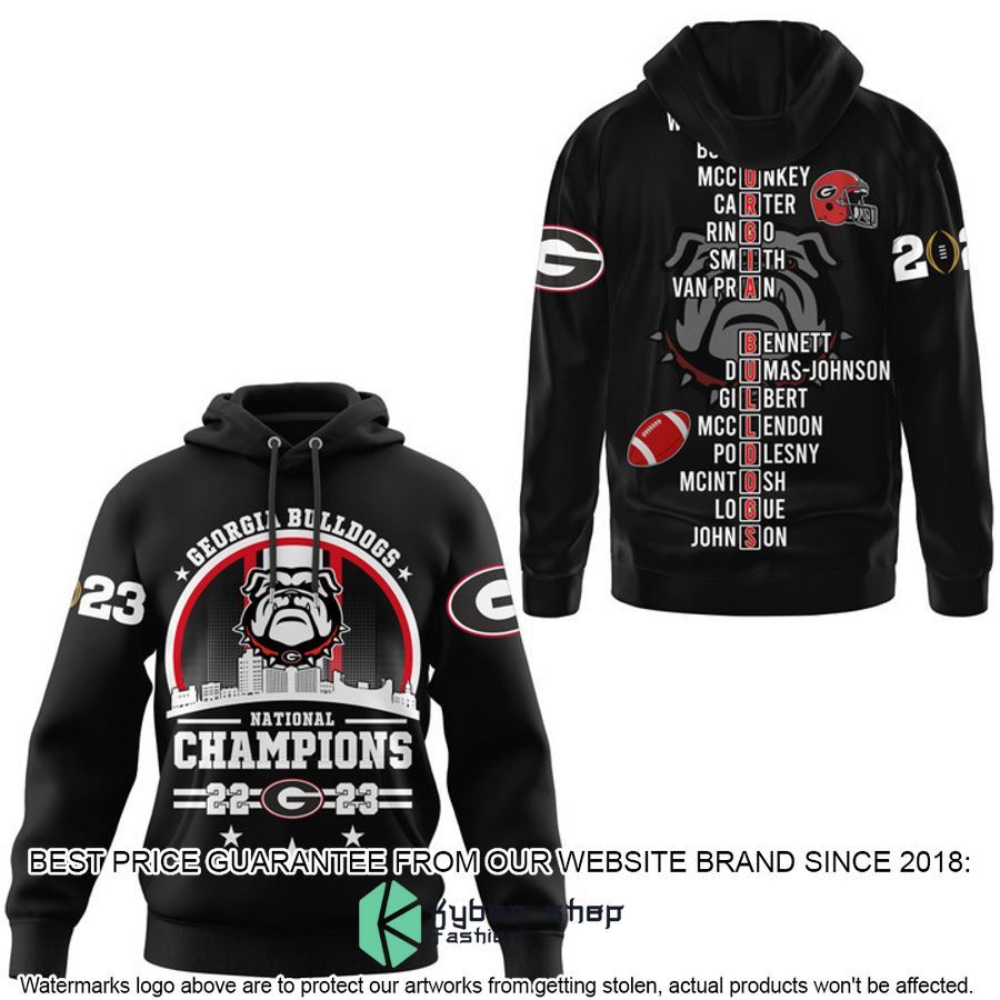 Georgia Bulldogs Circle Logo 2023 Champions Black 3D Hoodie, Shirt