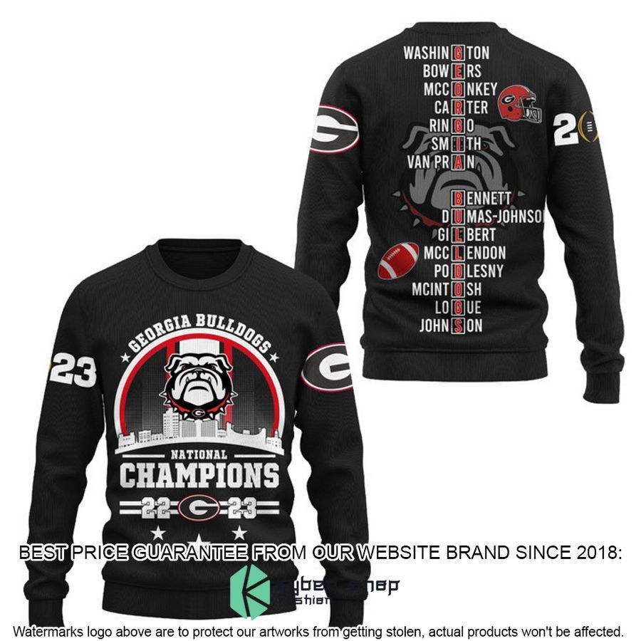 Georgia Bulldogs Circle Logo 2023 Champions Black 3D Hoodie, Shirt 3 Georgia Bulldogs Circle Logo 2023 Champions Black 3D Hoodie, Shirt word2