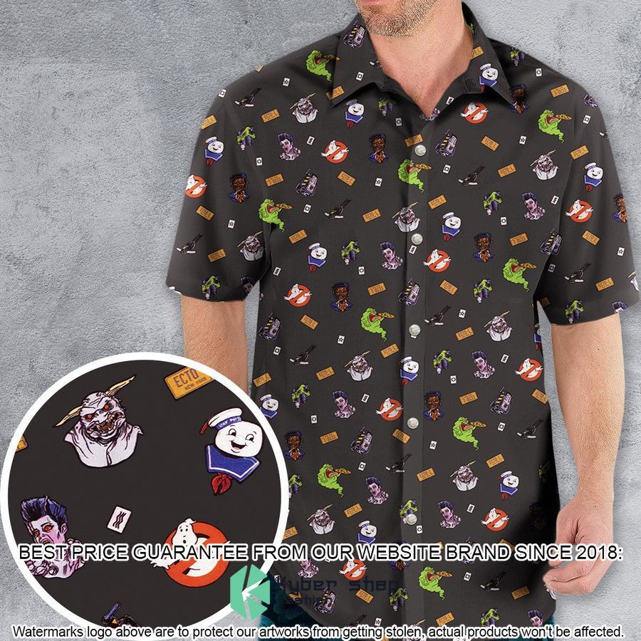 Ghostbusters Pattern Hawaiian Shirt word1