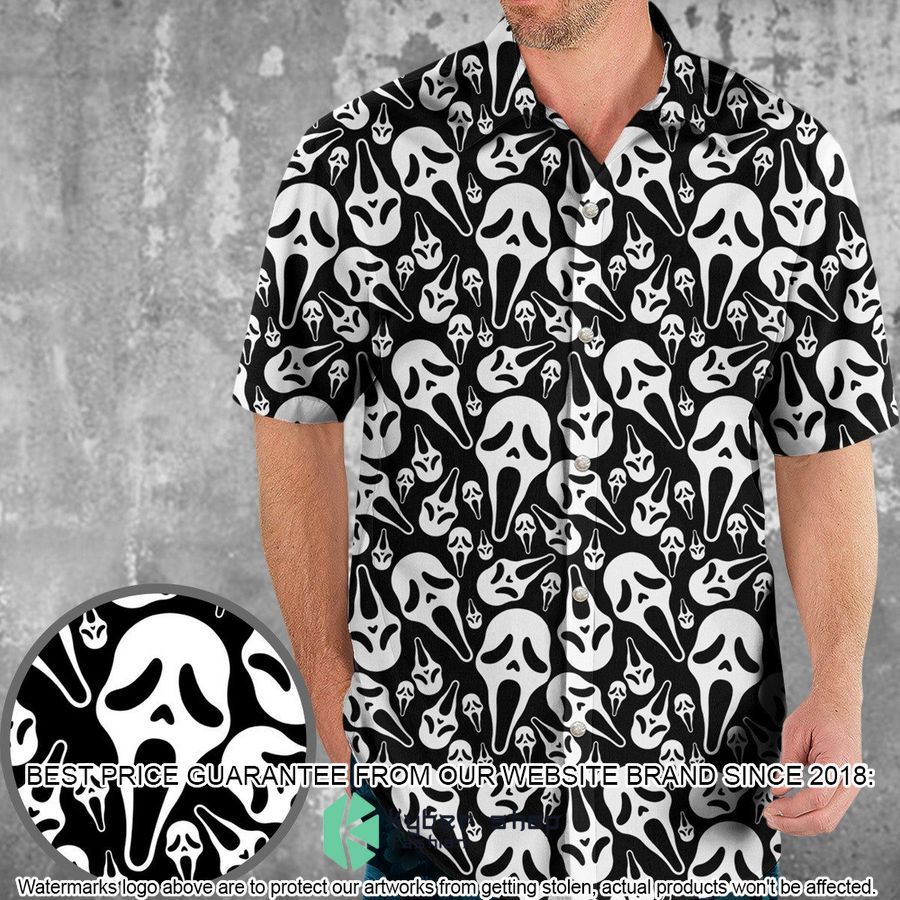 Ghostface Horror Movie Pattern Halloween Hawaiian Shirt
