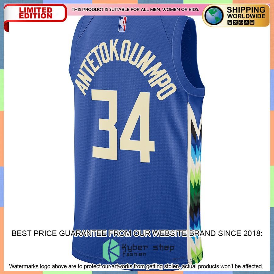 Giannis Antetokounmpo Milwaukee Bucks Nike 2022-23 Royal Basketball Jersey 3 Giannis Antetokounmpo Milwaukee Bucks Nike 2022-23 Royal Basketball Jersey word2