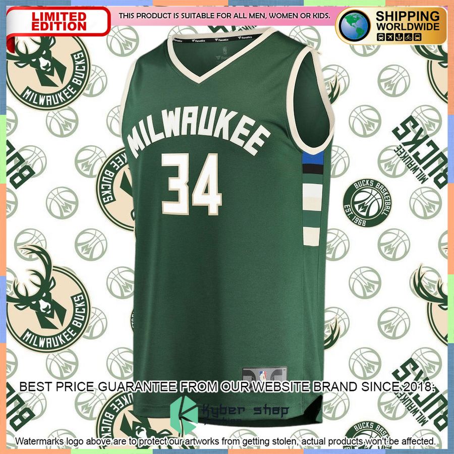Giannis Antetokounmpo Milwaukee Bucks Youth Player Green Basketball Jersey 5 Giannis Antetokounmpo Milwaukee Bucks Youth Player Green Basketball Jersey word1