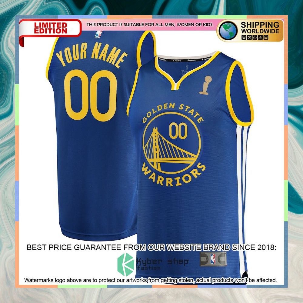 Golden State Warriors 2022 NBA Finals Champions Custom Royal Basketball Jersey 4 Golden State Warriors 2022 NBA Finals Champions Custom Royal Basketball Jersey word1