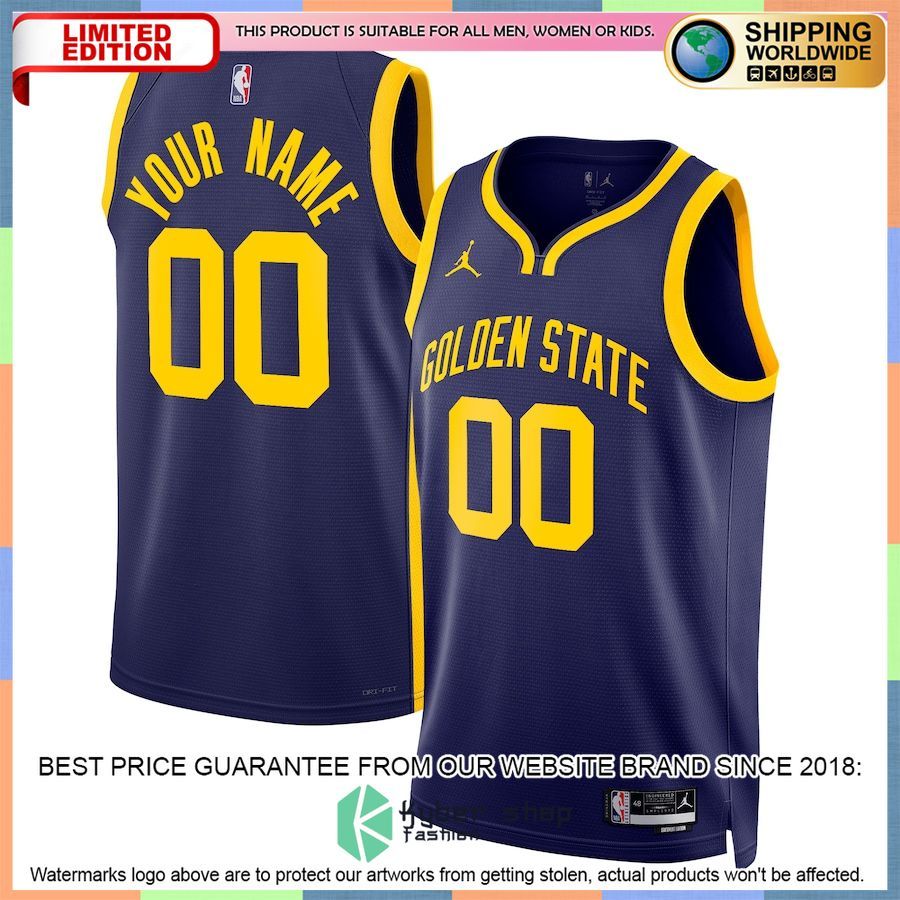 Golden State Warriors Jordan Brand 2022-23 Custom Blue Basketball Jersey